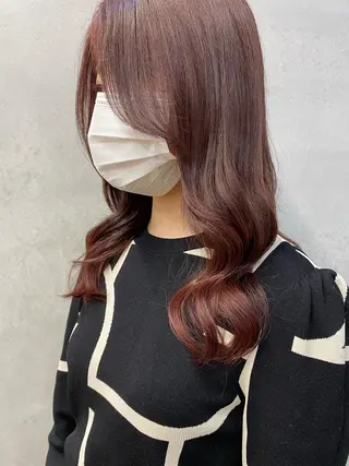 ロング カラー ヘアアレンジ 韓国/ハイトーン/ ボブ🎀MIKU🎀のヘアスタイル