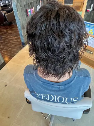 ミディアム パーマ メンズ 安田 海斗のヘアスタイル