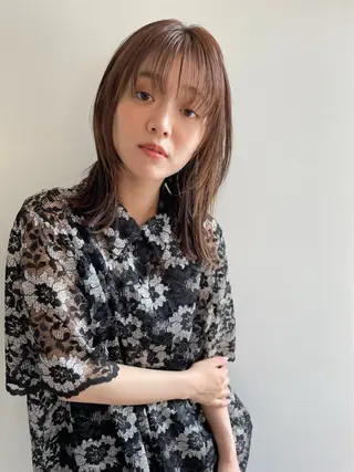 セミロング カラー ダブルカラー/ 艶カラー／こうきのヘアスタイル