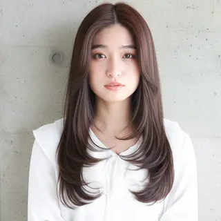 ロング レイヤー/髪質 改善/岡田遥希のヘアスタイル