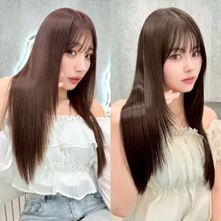 ロング カラー suzune レイヤー髪質改善のヘアスタイル