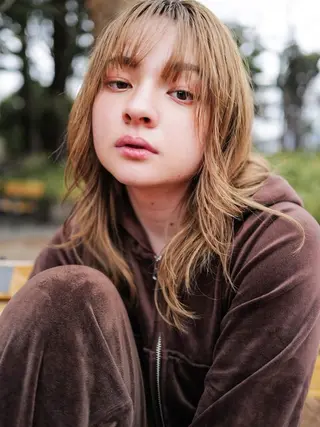 ミディアム カラー パーマ ヘアアレンジ cecil hair 難波店所属・髪質改善透明感カラー /SHOGO☀️のヘアスタイル