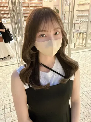 ロング カラー 顔周り似合わせ・巻け るレイヤー水谷航大のヘアスタイル