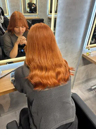 ロング カラー パーマ ヘアアレンジ 透明感ブリーチカラー 🌈TOMOHIROのヘアスタイル