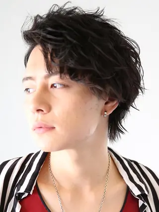 ミディアム パーマ メンズ 千脇 望美のヘアスタイル