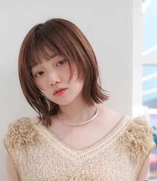 ショート カラー ren ボブロブ/ミディアムのヘアスタイル