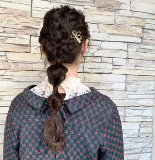 ロング ヘアアレンジ 🍒顔周り/レイヤー /韓国風/アリサ🍒のヘアスタイル