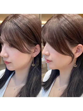 セミロング カラー パーマ ヘアアレンジ 小野寺瑞希 /最小顔カットのヘアスタイル