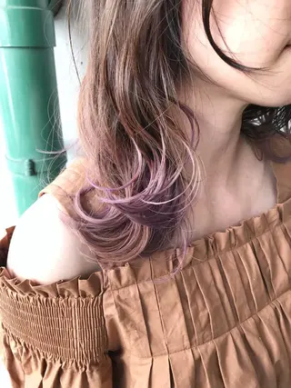 セミロング カラー 原山 直人のヘアスタイル