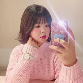 ミディアム カラー パーマ ヘアアレンジ 藤井 菜緒のヘアスタイル