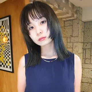 ミディアム カラー 丹所属・チヒロ/ ショートヘア/パーマのヘアスタイル
