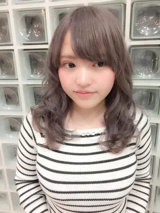 セミロング カラー ヘアアレンジ モテ髪透明感❤️ デイズヘアカラーのヘアスタイル