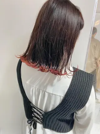 ミディアム カラー 新井 広之のヘアスタイル