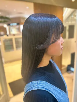 ミディアム パーマ 艶質改善/縮毛矯正 ササキナツミのヘアスタイル