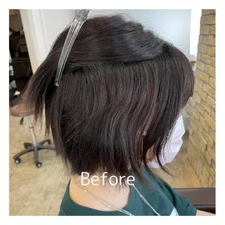 ショート 縮毛矯正×韓国ヘア ×髪質改善×レイヤーのヘアスタイル