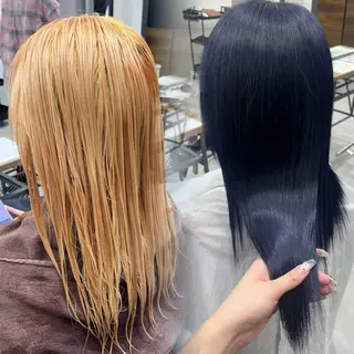セミロング カラー RIO🩶NEXT/ エクステ/ハイトーンのヘアスタイル