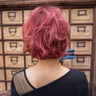 ミディアム カラー ハイトーン/ボブ/ ハイライト🌱ᩚ涼介のヘアスタイル