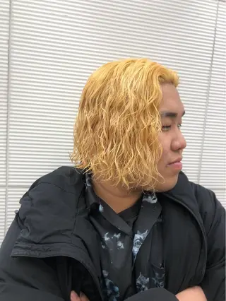 カラー パーマ メンズ パーマ/艶カラー/ Rukiaのヘアスタイル