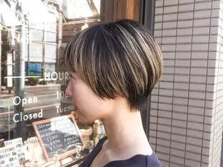 ショート カラー パーマ ヘアアレンジ sōko   Hair&Nail Salon所属・透明感カラー 🌛 mayuのヘアスタイル