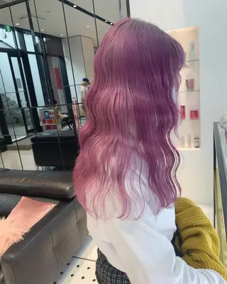 ロング カラー ヘアアレンジ ハッシュカット/ 韓国ヘア☽⋰mahoのヘアスタイル