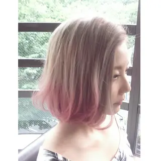 ショート ミディアム セミロング カラー ainico +所属・前濱 ノゾミのヘアスタイル