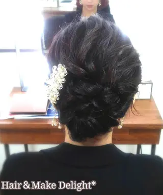 ミディアム ヘアアレンジ Hair&Make  Delight*のヘアスタイル