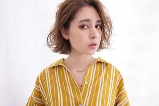 ミディアム カラー パーマ 山下 直人のヘアスタイル