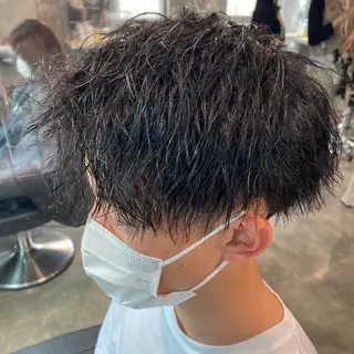 ショート パーマ ヘアアレンジ メンズ Rene'所属・当日予約⭕️ JUNYAのヘアスタイル