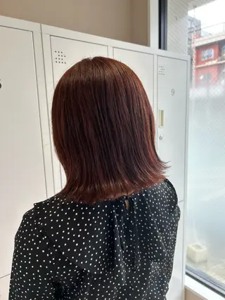 ミディアム カラー 癖毛￤ボブ￤暖色 🍒竹下 茜🍒のヘアスタイル