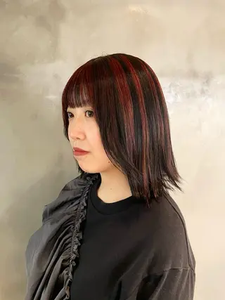 ミディアム カラー ユウナ🎀レイヤー/ 暖色カラーのヘアスタイル