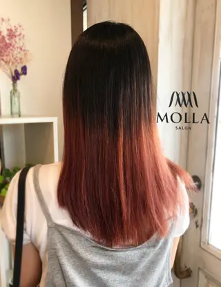 ロング カラー MOLLA 浅香山店所属・谷口ゆめ/縮毛矯正/ カット/美眉ワックスのヘアスタイル