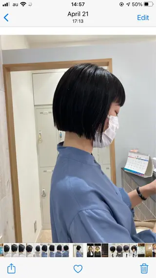 ショート カラー 野村 さなみ✨ぱっつんボブのヘアスタイル