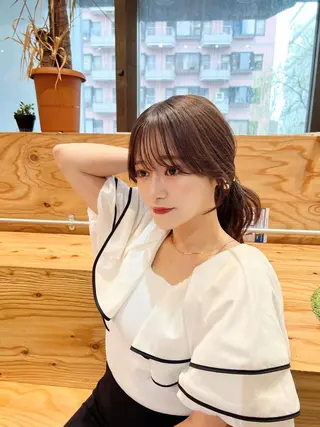 ロング カラー ヘアアレンジ 顔まわり職人🇰🇷 韓国ヘア/KAITOのヘアスタイル