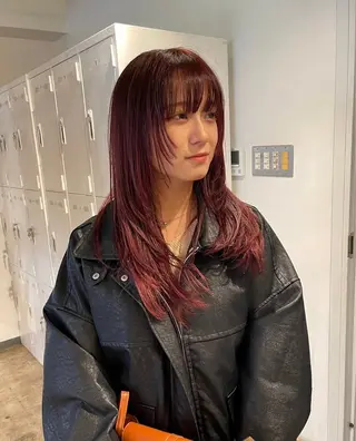 セミロング カラー ブリーチカラー🦋‪ 田中さくらのヘアスタイル