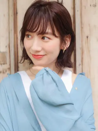 ミディアム ボブ🍊暖色カラー 浅草【Bob美容師】のヘアスタイル