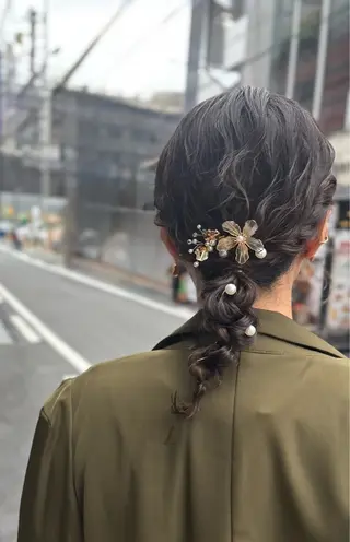 ミディアム ヘアアレンジ ドアベルヘアリビング所属・加藤志保 🎗️🫧モデル募集のヘアスタイル