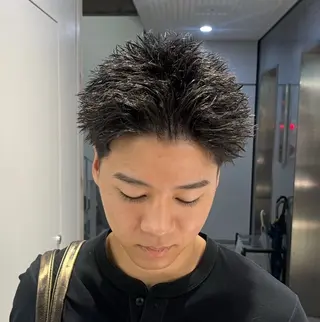 ショート カラー パーマ メンズ 🔥スパイキー 特化🔥菊水皐暉🔥のヘアスタイル