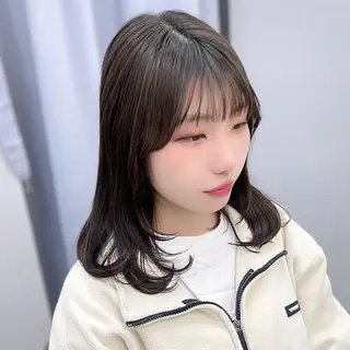 ミディアム 💎韓国ヘア💎 Harukaのヘアスタイル
