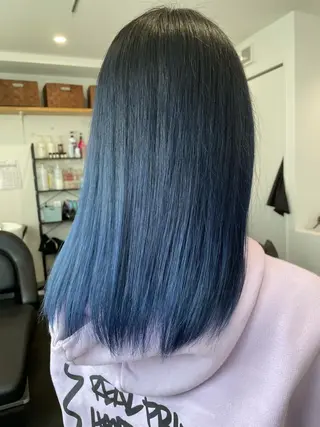 セミロング カラー 京都美容師 塩のヘアスタイル