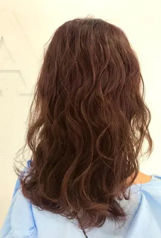 セミロング カラー パーマ 齊藤 久恵のヘアスタイル