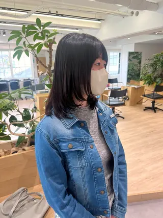 ミディアム 田中 愛梨のヘアスタイル