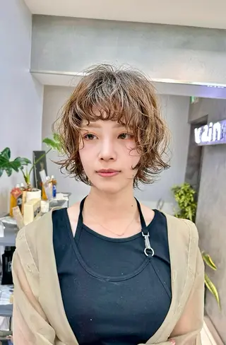 パーマ RIN パーマ/暖色カラーのヘアスタイル