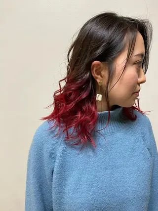 ミディアム カラー hair &eye LAWE.店長のヘアスタイル