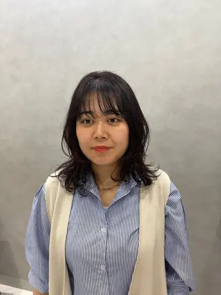 ミディアム カラー 透明感カラー/パーマ 🌀アオノアユミのヘアスタイル