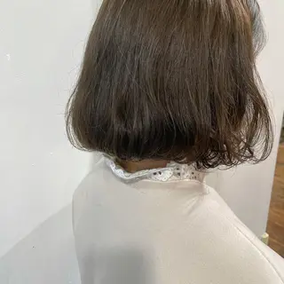 ショート パーマ ブリーチなしで透け感 暖色カラーボブaoiのヘアスタイル