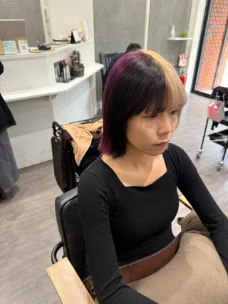 ミディアム カラー 上田 紗也のヘアスタイル