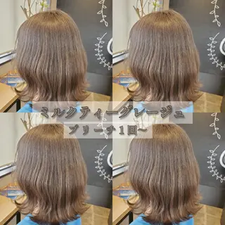 ミディアム カラー キッズ メンズ 髪質改善縮毛矯正×ブ リーチ特化/佐伯 駿のヘアスタイル