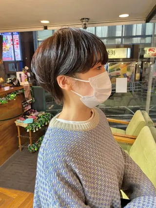 ショート カラー ボブ/縮毛矯正/ レイヤー/塚田のヘアスタイル