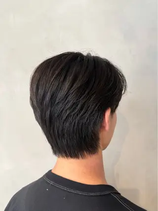 ショート パーマ メンズ 渋谷レイヤーカット/ 暖色艶カラー🩵高橋のヘアスタイル