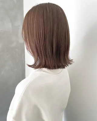 ミディアム カラー 🫒🫒ブリーチなし 艶カラー🫒ヤマシロのヘアスタイル